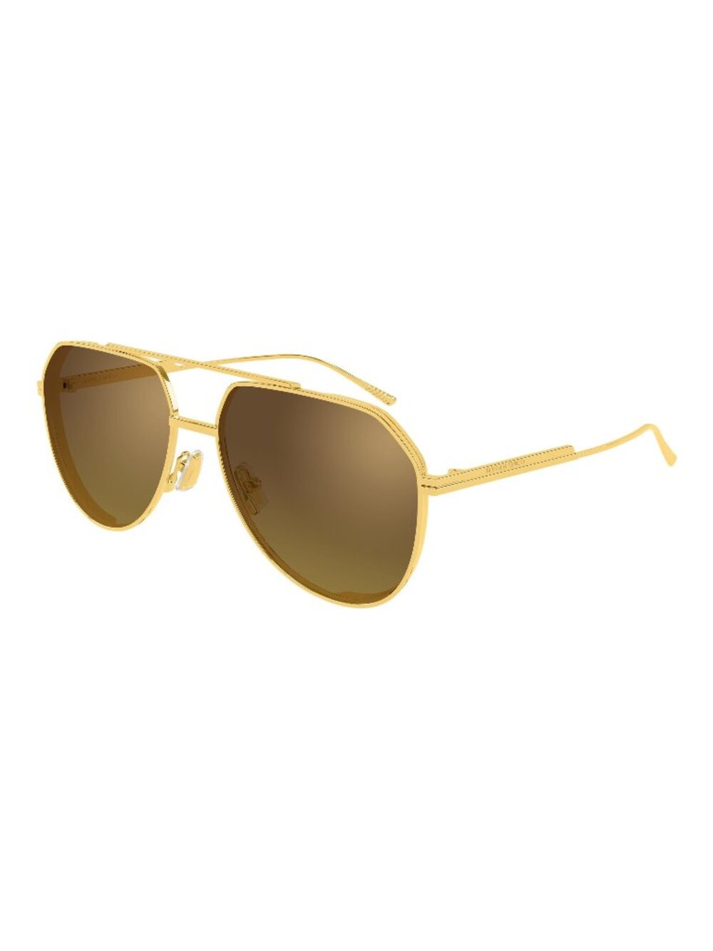 New Bottega Veneta Unisex Sunglasses Gold Brown Lens Metal Frame BV1465S 004 60